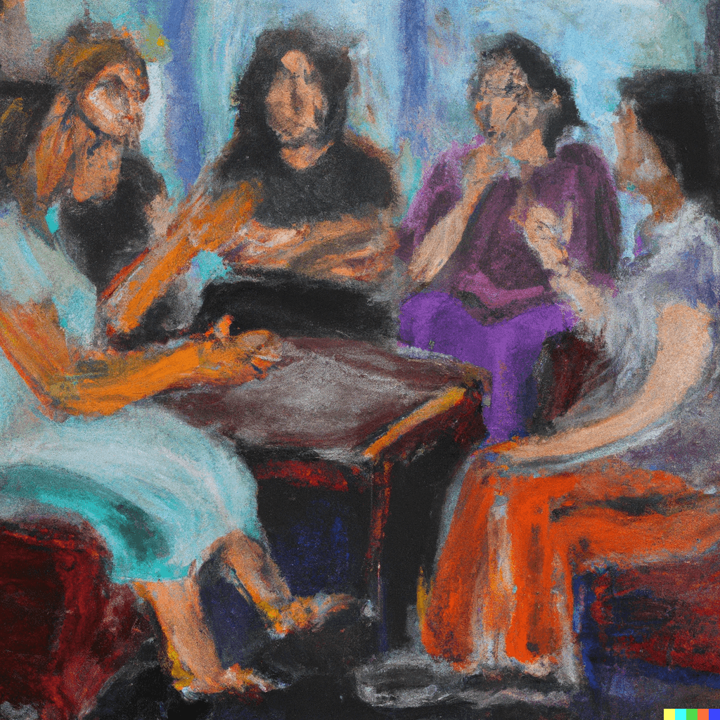 Four people at a table